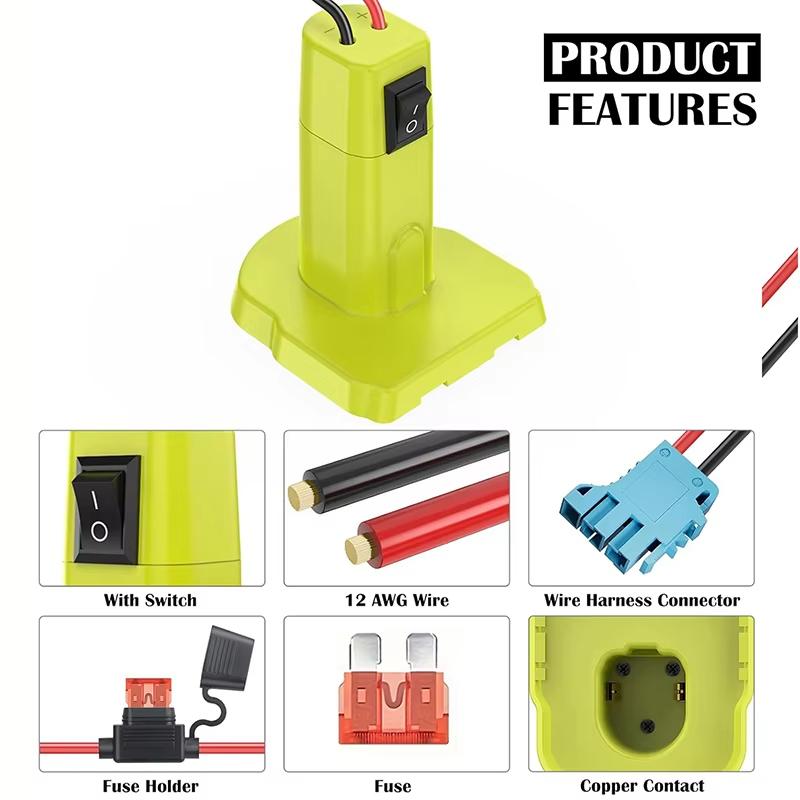 Адаптер для аккумулятора Ryobi ONE+ 18 В Nimh/Nicd/Li-ion аккумулятор DIY Power Wheels адаптер инструмент разъем для RYOBI с проводами 12AWG