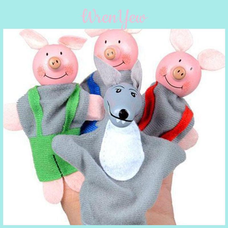Red Riding Hood Finger Puppet Set With Soft Plush Material For Storytelling And Pretend Play