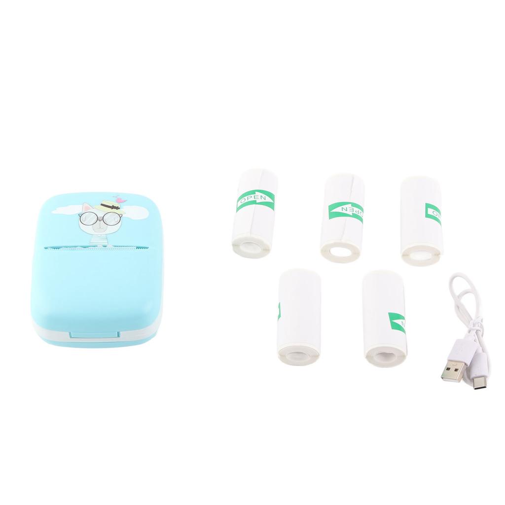 Карманный термопринтер Мини HD Bluetooth Бесчернильный карманный принтер для телефона для студентов Розовый