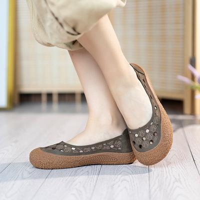 Туфли-лодочки из коровьей кожи первого слоя, повседневные, в стиле ретро, дышащие, удобные, с мягкой подошвой, на толстой подошве, с перфорацией