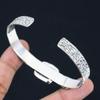 Anniversary Gift For Her Natural Rose Quartz Bangle Adjustable 925 Silver