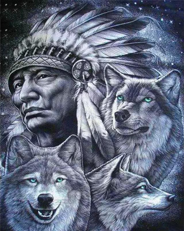 5D DIY Алмазная картина Волк Ремесло Полный квадрат Алмазная вышивка Животный пейзаж Вышивка крестом Горный домашний декор