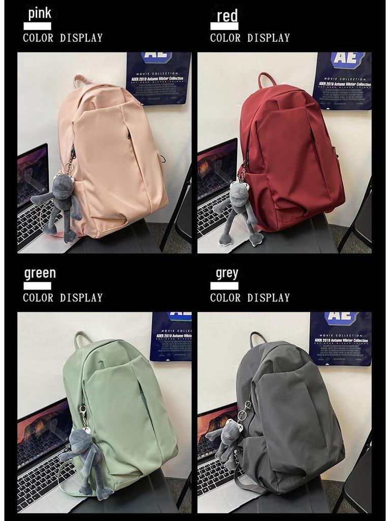 Модный легкий рюкзак в корейском стиле для студенток колледжа - однотонный, большой вместимости, идеально подходит для отдыха и путешествий