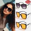 3pcs Sets Vintage Rectangle Sunglasses Men Women Luxury Brand Designer Colorful Driving Sunglasses UV400 Y2K Retro Sun Glasses