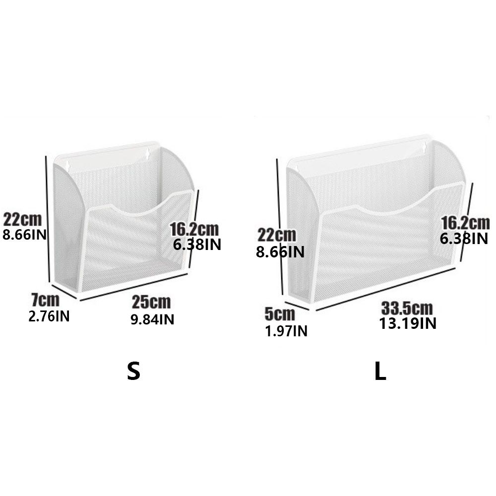 Magnetic Refrigerator Side Storage Basket Mesh File Organizer Basket Magazine Holder Rack Office