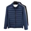 Men's Sherpa Fleece Patchwork Cotton Jacket with Stand Collar for Fall/Winter Casual Wear