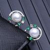 Natural Freshwater Pearl Earrings Fashion Wedding Party Green Crystal Earrings For Women
