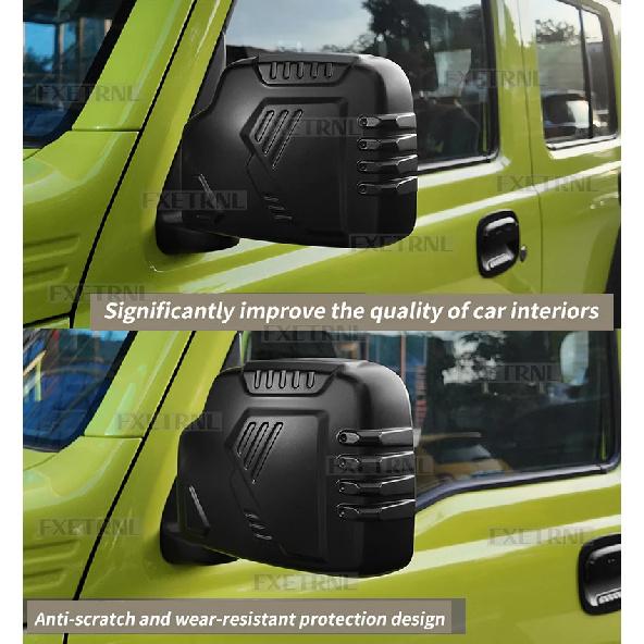 Для Suzuki Jimny JB64 JB74 2018 2019 2020 2021 2022 2023 2024 2025 Матовый черный Накладка на зеркало заднего вида автомобиля LHD RHD ABS 1 пара