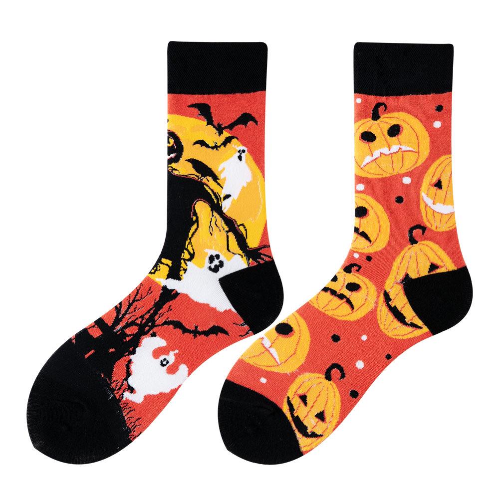 Asymmetric Colorful Christmas Cotton Socks for Couples