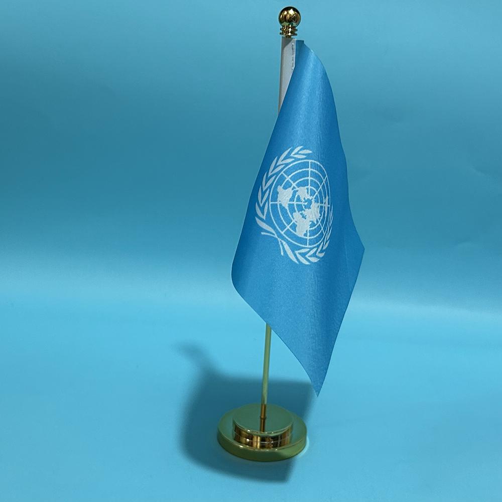 SKY FLAG Офисный Настольный Флаг Флаг Организации Объединенных Наций 14x21см Полиэстер UN Флаг Организации Объединенных Наций Настольные Украшения Флаги