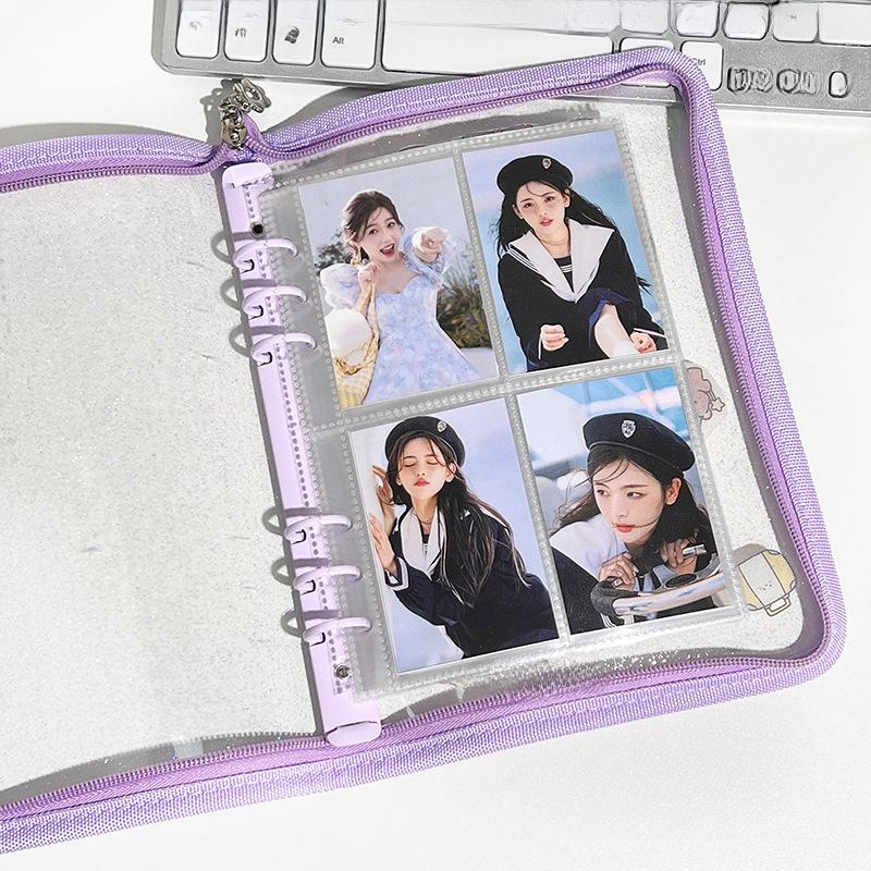 Компактный нескользящий прозрачный альбом для карточек формата А5 с 3-дюймовыми четырехлистными страницами для хранения небольших карточек