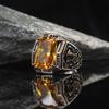 Винтажное турецкое кольцо Karon Dazzle Gem, мужское кольцо с дворцовой печатью из нержавеющей стали, загадочный драгоценный камень, модное мужское кольцо с локомотивом в стиле панк