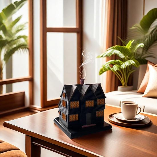 Черный дом курильница смола ведьма дом благовония конус палочка держатель Хэллоуин вечеринка настольное украшение орнамент