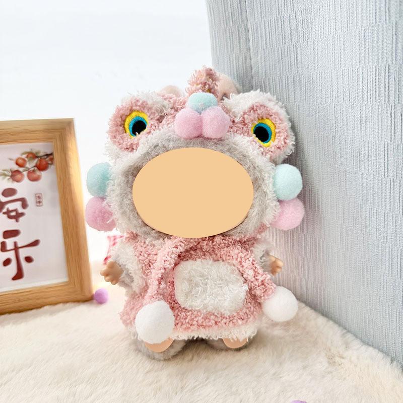 [Cloth  Only] the New Year Festive Banner Set Clothes for Pendant Dolls, New Year Red Lion Dance Set.