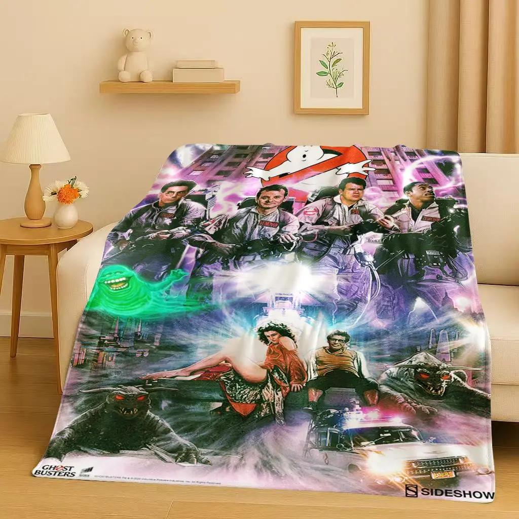 3D Horror Movie G-Ghostbusters Cartoon Flannel Blanket,Ultra Soft Warm Plush Throw for Home Bedroom Bed Sofa Cover Office Kids