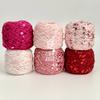250 г Хлопковая пряжа с пайетками Персиково-розовая Ручного смешивания Вязание Свитер Розовая Пряжа с пайетками DIY для Женщины Шерстяной Свитер Шапка Шарф