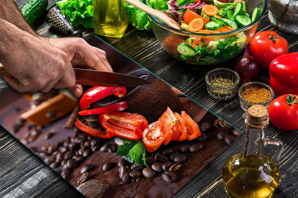 GLASS CUTTING BOARD 40x52 COFFEE