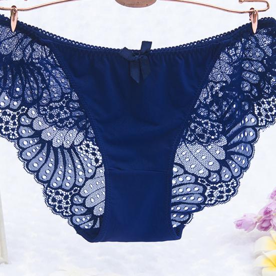 Trendy Women Underpants Low Waist Cooling Elastic Pure Color Lady Briefs for Inner Wear