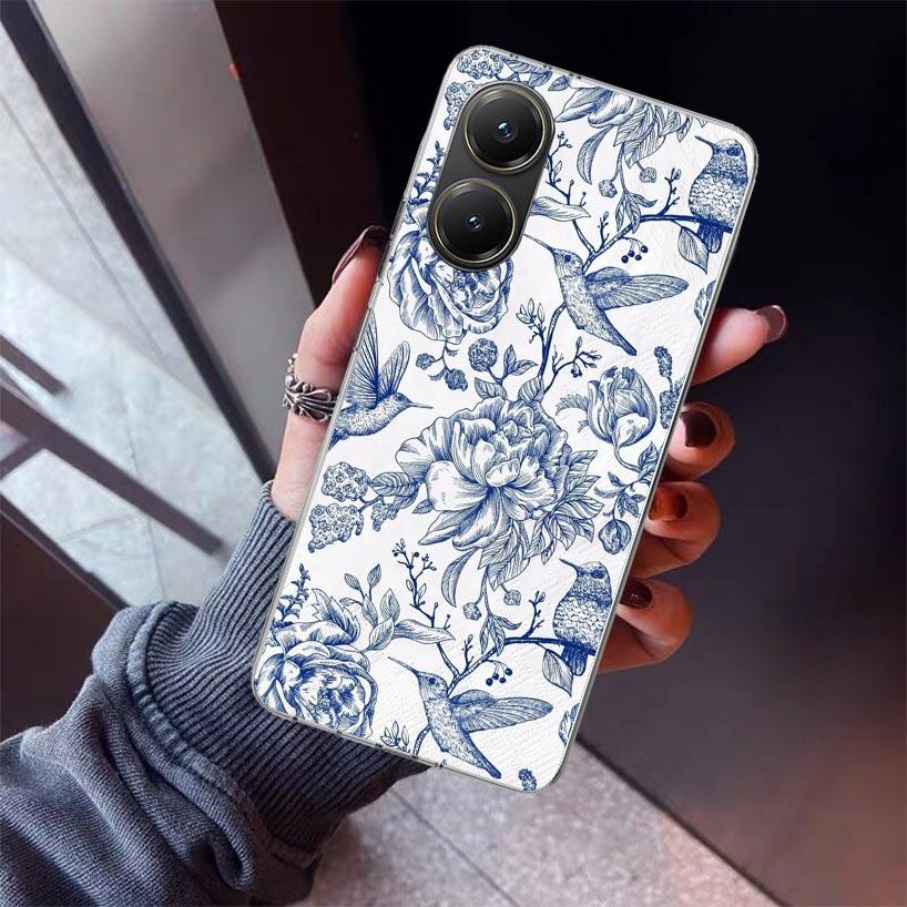 Blue And White Porcelain Phone Case For Xiaomi Poco X7 X6 X5 Pro F7 Ultra Redmi 15C 15 13 13C 12 12C 10 10A 10C 9 9A 9C 9T Shell