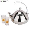BORREY1.5L серебристый, золотой чайник, чайник из нержавеющей стали, чайник для отеля с фильтром, газовая плита для ресторана, индукционная плита, чайник