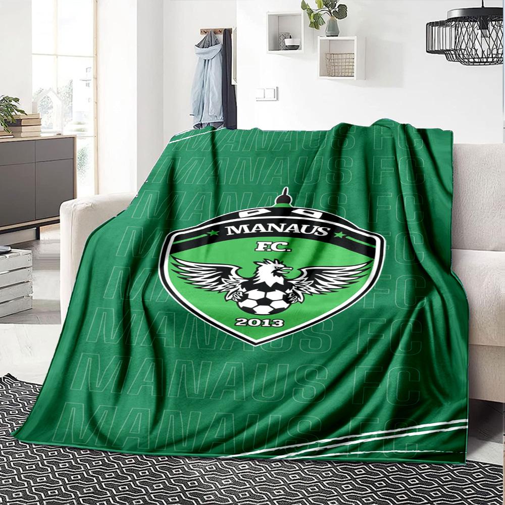 MANAUS FC Print Flannel Blanket High Quality Warm Comfortable Cover for All Seasons Perfect for Gifts Home Decor