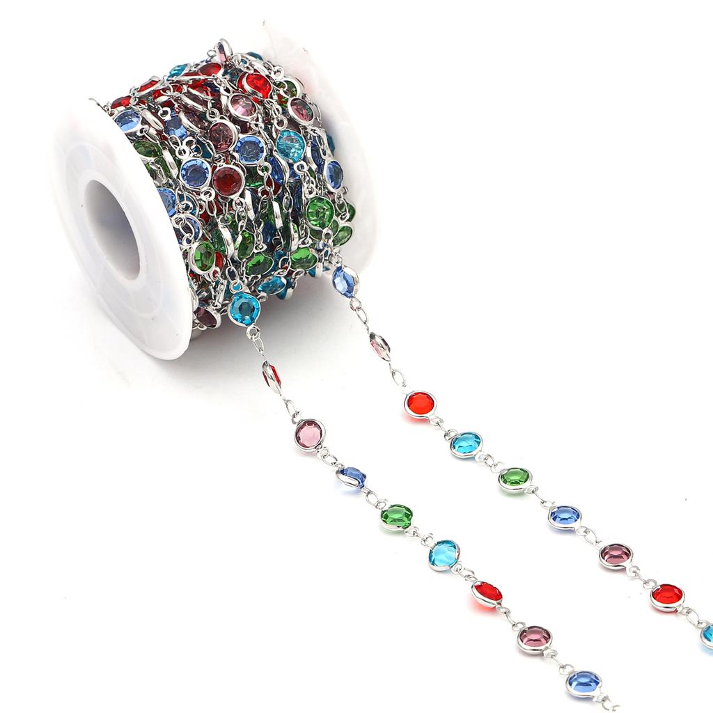 50 см, цепочка ручной работы, цветок ромашки, сглаз, стразы, цепочка из бисера с кристаллами для ожерелья, браслета, сделай сам, фурнитура для изготовления ювелирных изделий