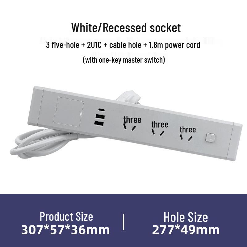 Настольная встраиваемая розетка с USB и сетевыми портами, удлинитель и выключатель для офисных столов