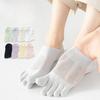 Five-finger Socks for Women, Summer Thin Cotton Socks, Mesh Breathable, Shallow-mouthed Short Socks, Toe Split Sports Boat Socks