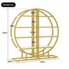 120×30×130 cm Round Arch Standing Shelf – 2-Piece Metal Bookshelf with Gold Frame & 4 White MDF Shelves, for Living Room, Kitchen & Decoration