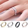 Women Men Band Ring Fashion Jewelry Polished Simple Smooth Matching Tail Ring Thin Gold Silver Stainless Steel Party