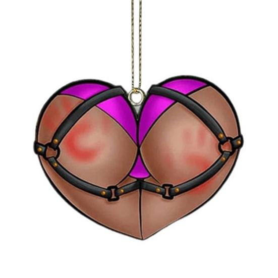 Игривая акриловая рождественская елочная игрушка-подвеска «Непослушное сердце» Праздничное подвесное украшение Забавный праздничный подарок для друзей и семьи