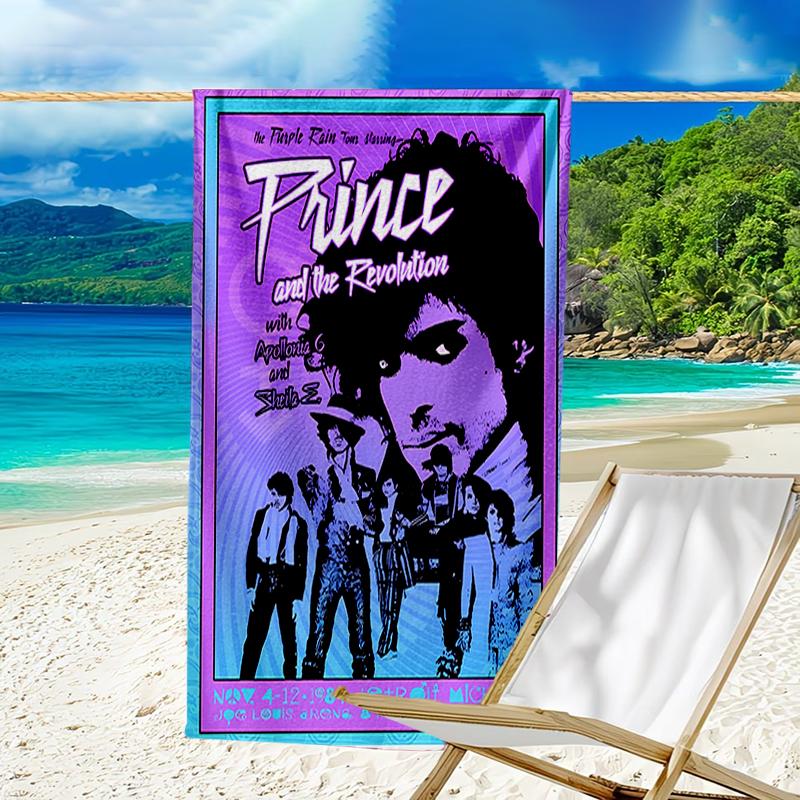 proof beach towel with a Purple Rain pattern - soft,absorbent,quick-drying,machine washable - perfect for swimming,camping,bathing
