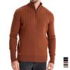 Stand Collar Cotton Men's Sweater Casual Half Zip Solid Color Pullover High Quality Men's Sweater