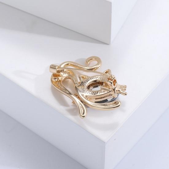 Элегантная блестящая брошь с инкрустацией стразами, яркий цвет, милый кот, булавка, шаль, шарф, значок на воротник, аксессуары для костюма