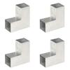 VidaXL Post Connectors 4 Pcs L-Shape Galvanized Metal 81x81 Mm