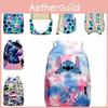 Cute Stitch Backpack For Kids With Zippered Compartments And Pockets