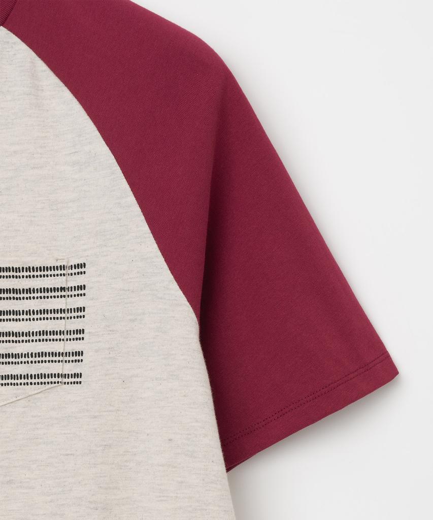 MILLO ARCHIVE Dot Print Pocket Raglan T-Shirt [Burgundy]