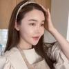 Plastic Retractable Hair Hoop Forsted Portable Hair Band All-matched Foldable Pearl Headband  Party