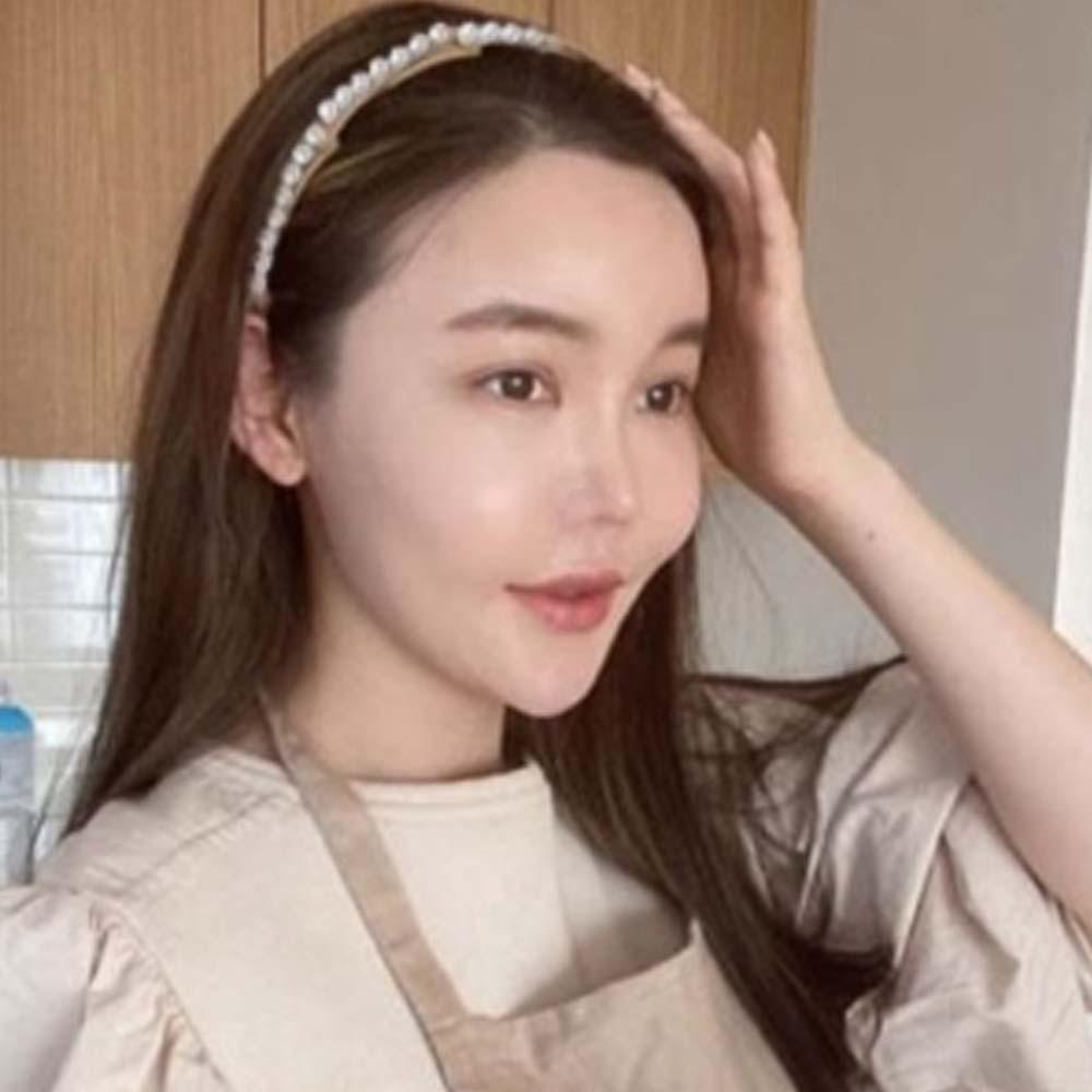 Plastic Retractable Hair Hoop Forsted Portable Hair Band All-matched Foldable Pearl Headband  Party