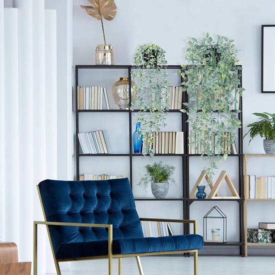 Искусственное висячее растение, реалистичное, без полива, без увядания, поддельные листья эвкалипта, настенное подвесное растение в горшке, настенная комната, домашний декор для полки на открытом воздухе