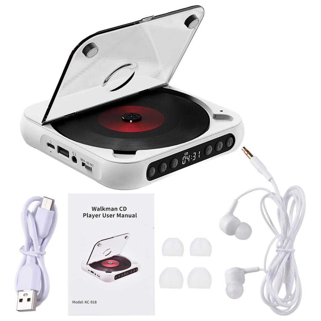D Player Портативный BT Музыкальный Плеер CD-проигрыватель с Пылезащитной Крышкой Повтор A-B Таймер Пульт Дистанционного Управления Функция Внешнего Воспроизведения