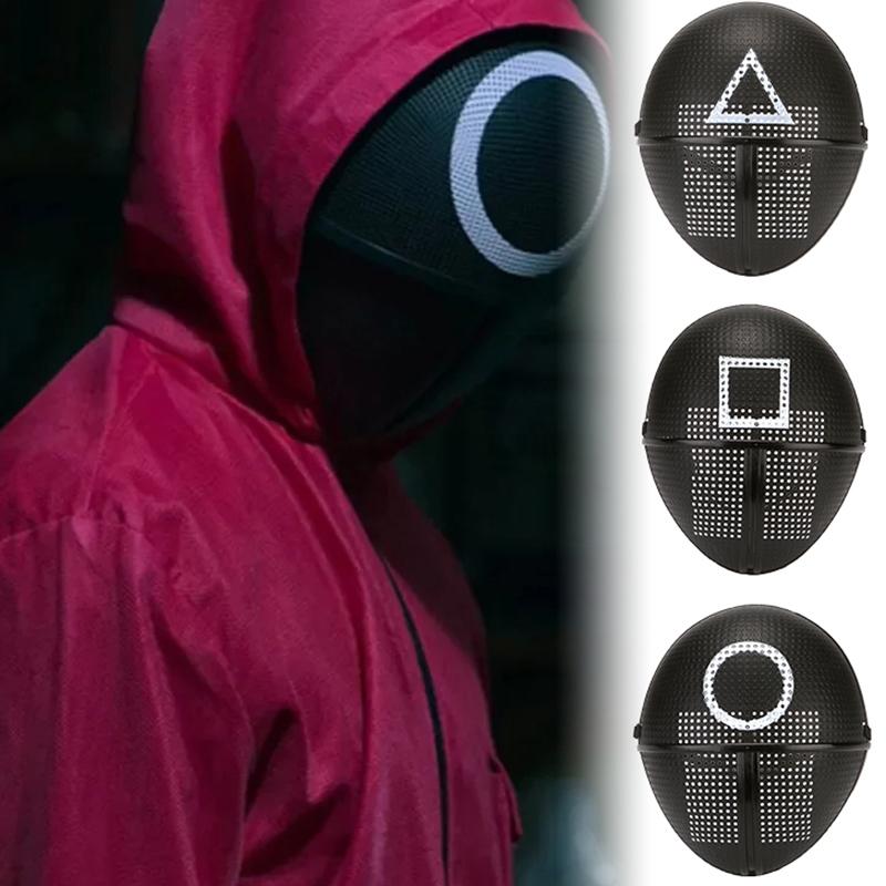 Маска для косплея Calamari Game, реквизит, босс, квадрат, круг, треугольник, узор, полнолицевые маски для вечеринок, ролевые игры, классический костюм