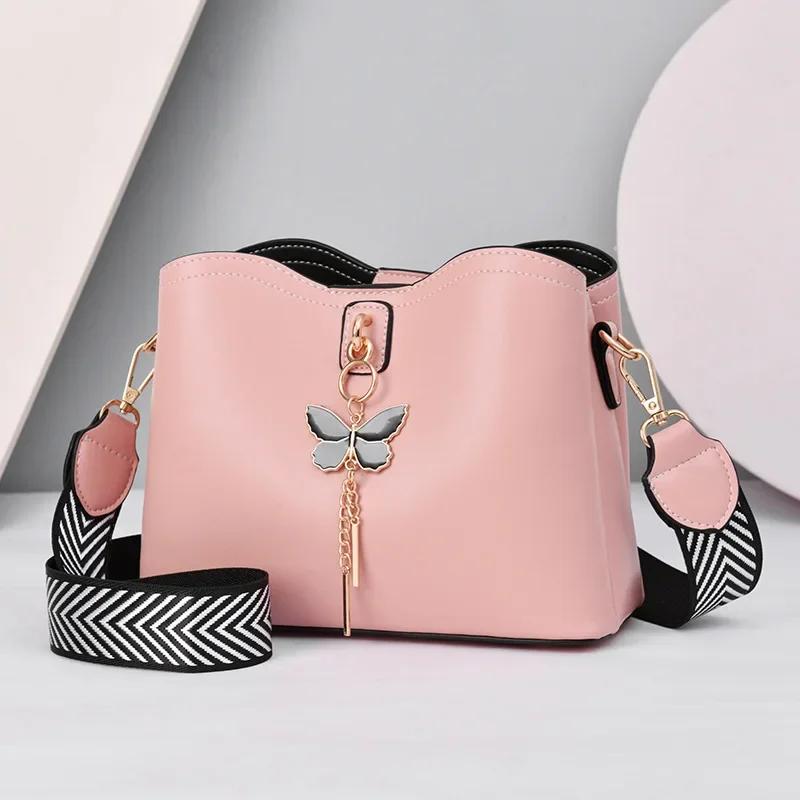 Women White Handbag Designer Butterfly Tassel PU Leather Messenger Bags Ladies Crossbody Female Tote Shoulder Bag