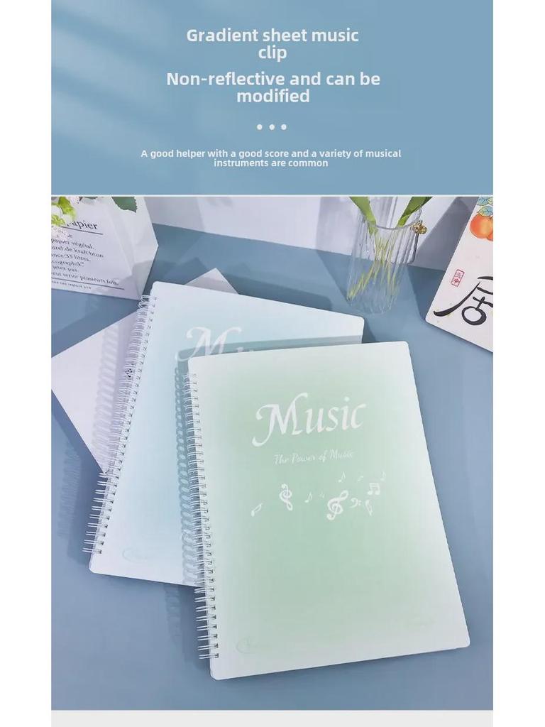 A4 Non-Reflective Multi-Function Music Clip & Transparent Insert Folder for Piano Scores