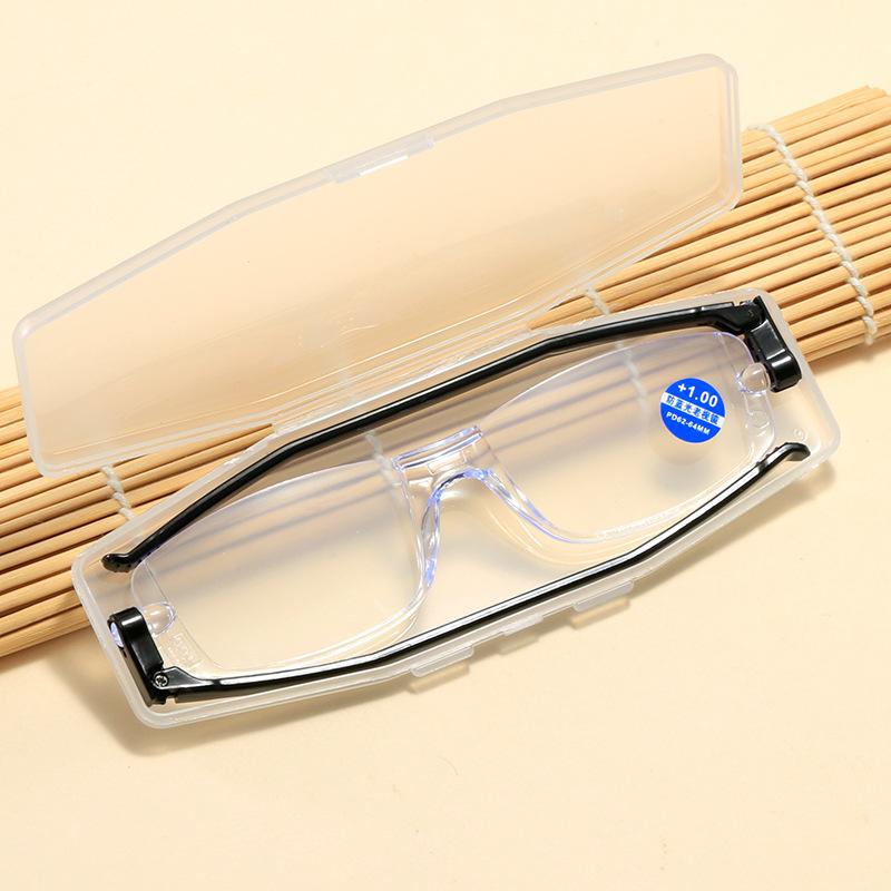 New Folding Reading Glasses With Box 360 °Rotating Lightweight Presbyopic Eyewear Women Foldable Reading Eyeglass Mirror Leg