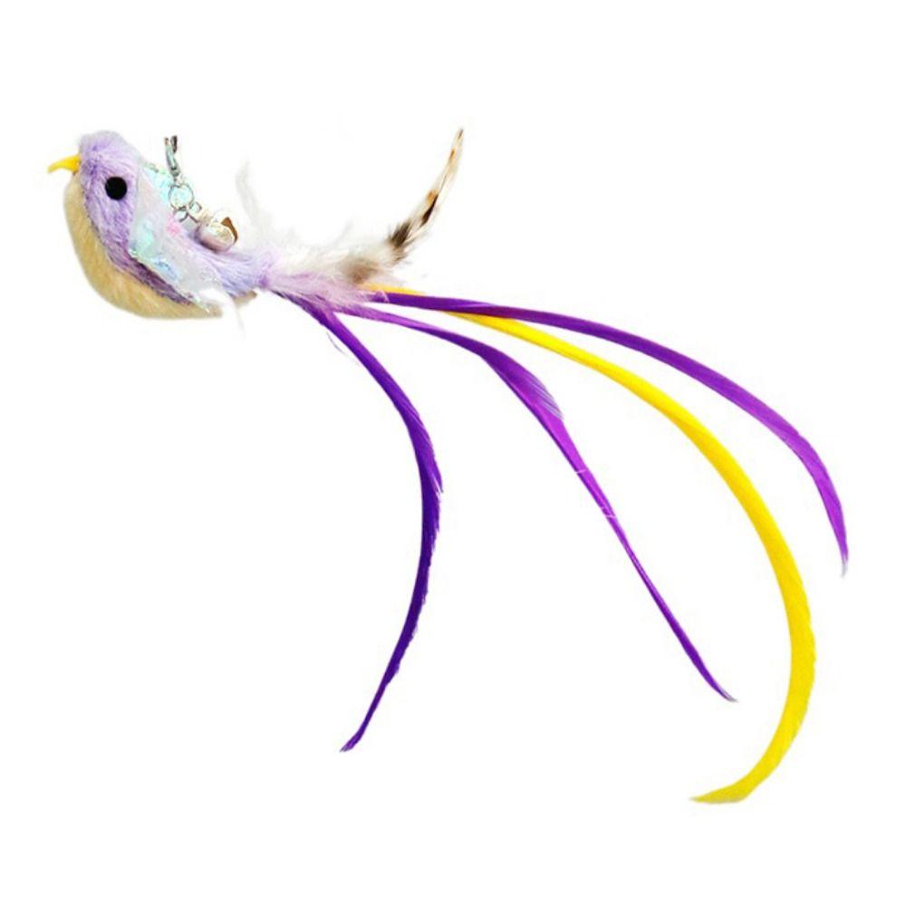 Funny Simulation Feather Bird Sucker Cat Stick Toy Playing Teaser Wand Replacement Head Interactive Cat Toy Cat Supplies