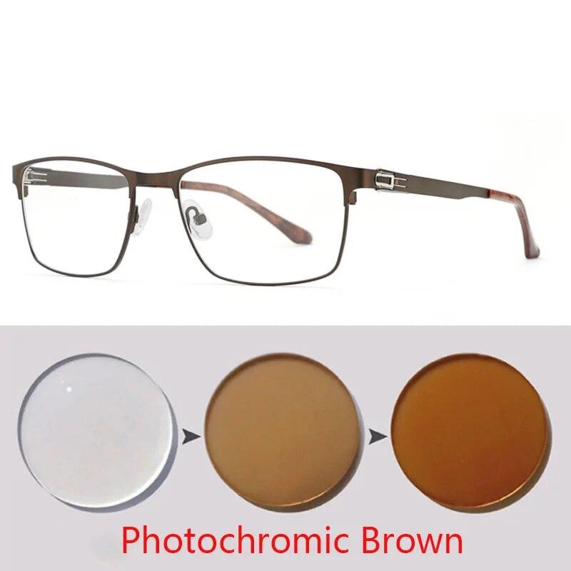 Дизайнерские очки для чтения без винтов, фотохромные серые очки для дальнозоркости, очки для дальнего зрения с силой от 0 до +400