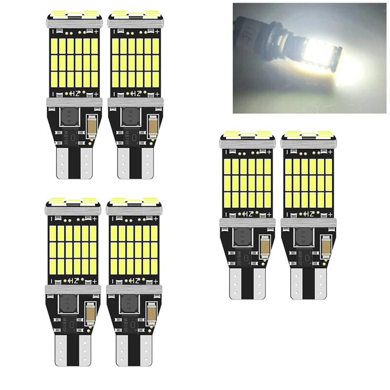 2/6 шт. T15 Лампа заднего хода W16W Светодиодная сверхяркая 10 Вт Canbus Лампа заднего хода Габаритный огонь автомобиля Белый Красный 12 В