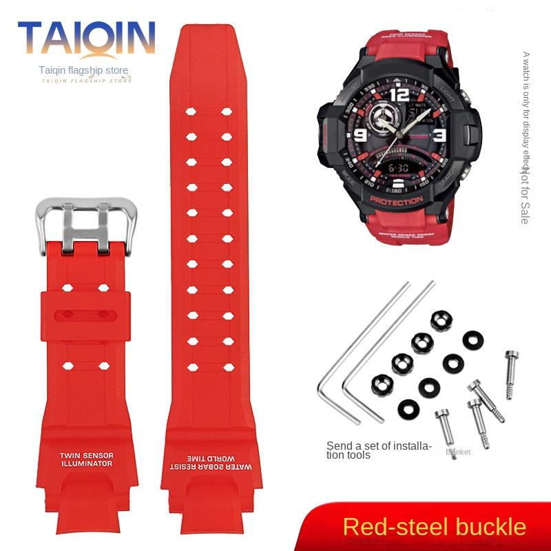 Orange red blue Men's wristband For Casio GA-1000/GA-1100 resin watchband GW-A1000/A1100/4000 silicone strap bracelet free tools