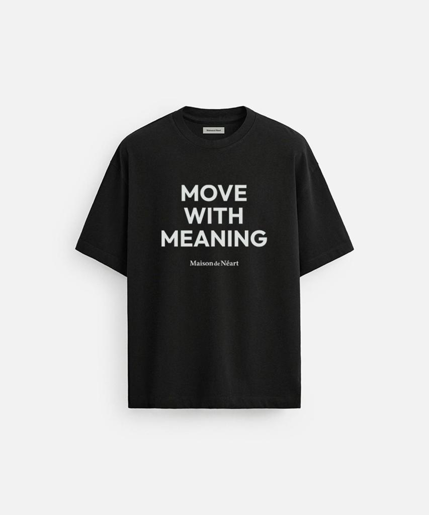 Mejongniateu [Унисекс] Хлопковая футболка с коротким рукавом и логотипом Move, 16-нитевая (2 цвета)
